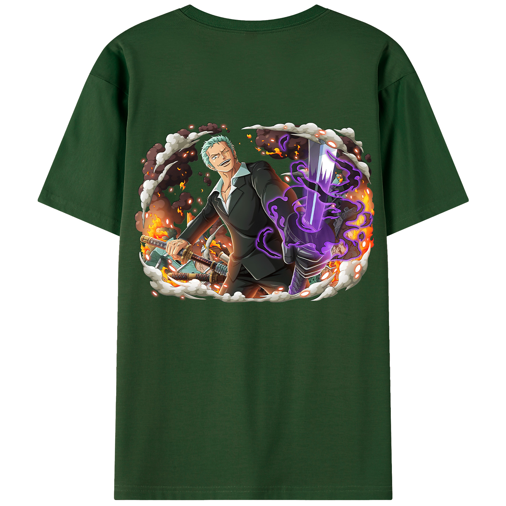 ワンピース ロロノア・ゾロ ONE PIECE Roronoa Zoro 綿100％半袖Tシャツ（背面プリント）